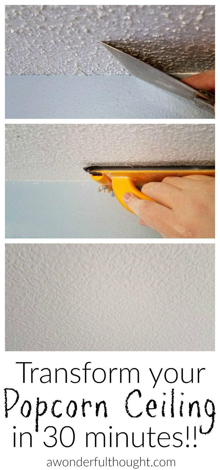 2 ways to remove popcorn ceilings. Easy DIY popcorn ceiling removal | awonderful...