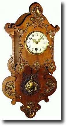 1880, German, Lenzkirch, Miniature Open Well walnut wall clock