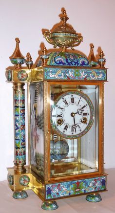 Antique Clock Crystal, Porcelain Regulator STUNNING - ITS BEAUTIFUL ♥♥♥ @