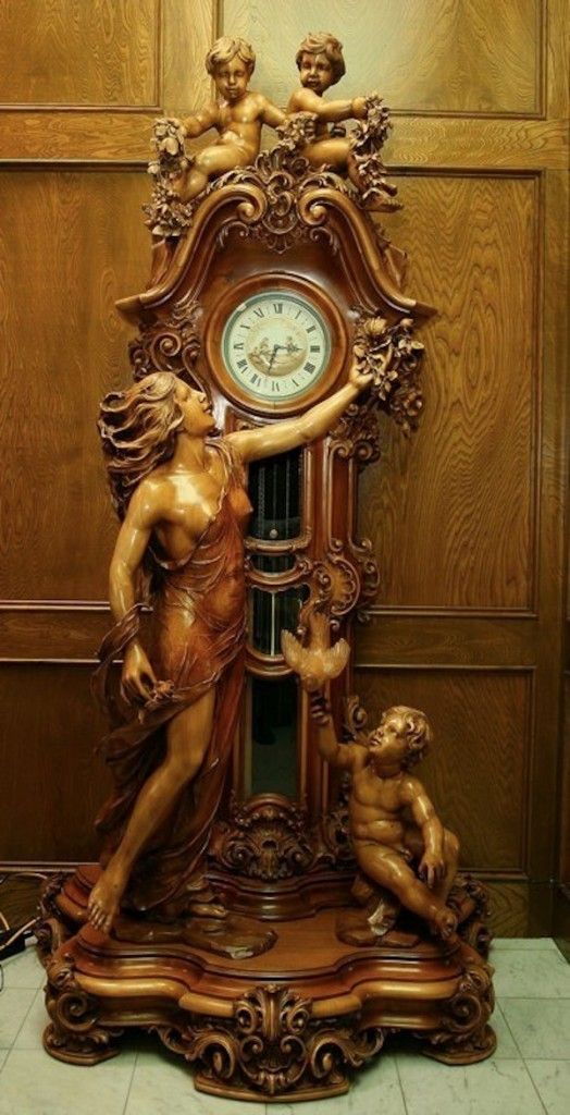 Clocks - Decor : Eternal Love Grandfather Clock - over 100 years old and was crafted in Italy