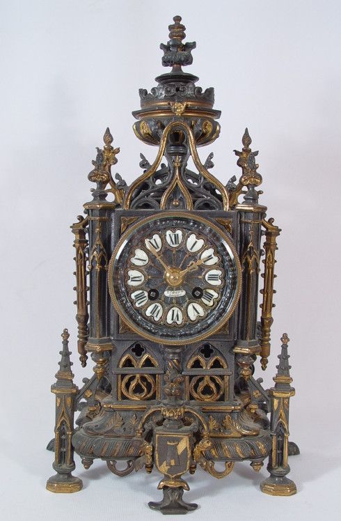 Libert catedral gótica del reloj (francés, siglo 19)