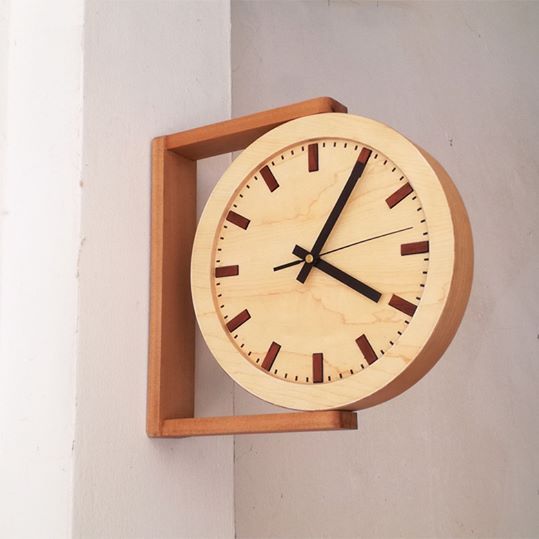 Side view wooden clock