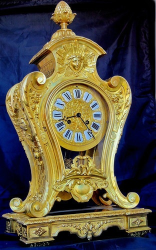 XXL Important Unique French Bronze Boulle Palace Mantel Clock Louis XVI c.1860