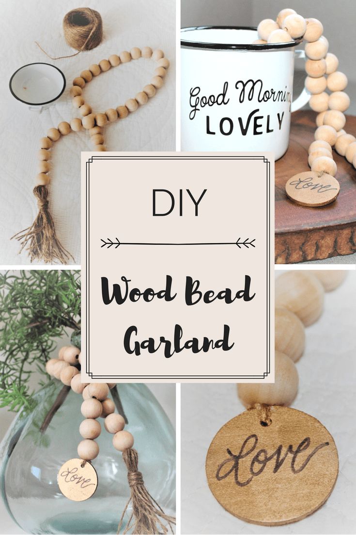 A step by step diy to make wood bead garland with tassels. An easy and inexpensi...