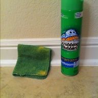 Clean baseboards with Scrubbing Bubbles. Spray on, wipe off. It doesn't remo...
