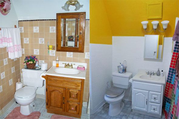 Holy cow, that looks great! Think you can't paint bathroom tile? Think again...