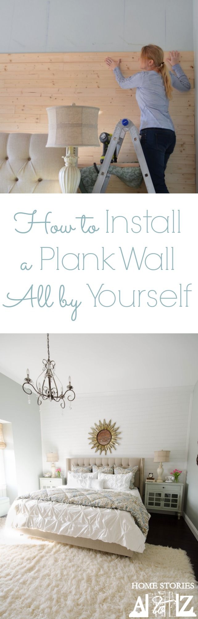 How to install a plank wall all by yourself. No help needed! You can do this. :)...