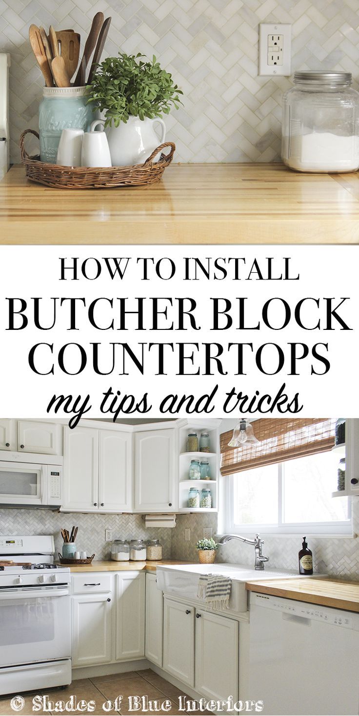 How to install butcher block countertops, including tips on making straight cuts...