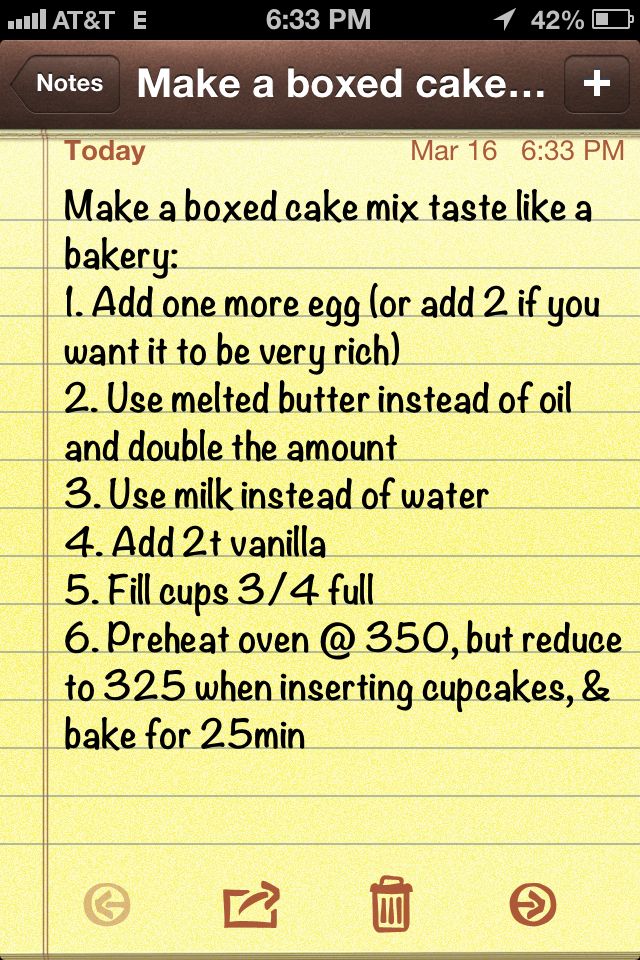 Make a boxed cake mix taste like a bakery.  I need to give this a try.
