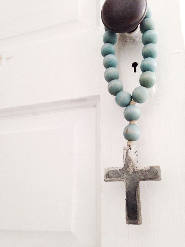 Rich Hippie Design — Mini Style Love Beads for the home - Aqua Beads with Cros...