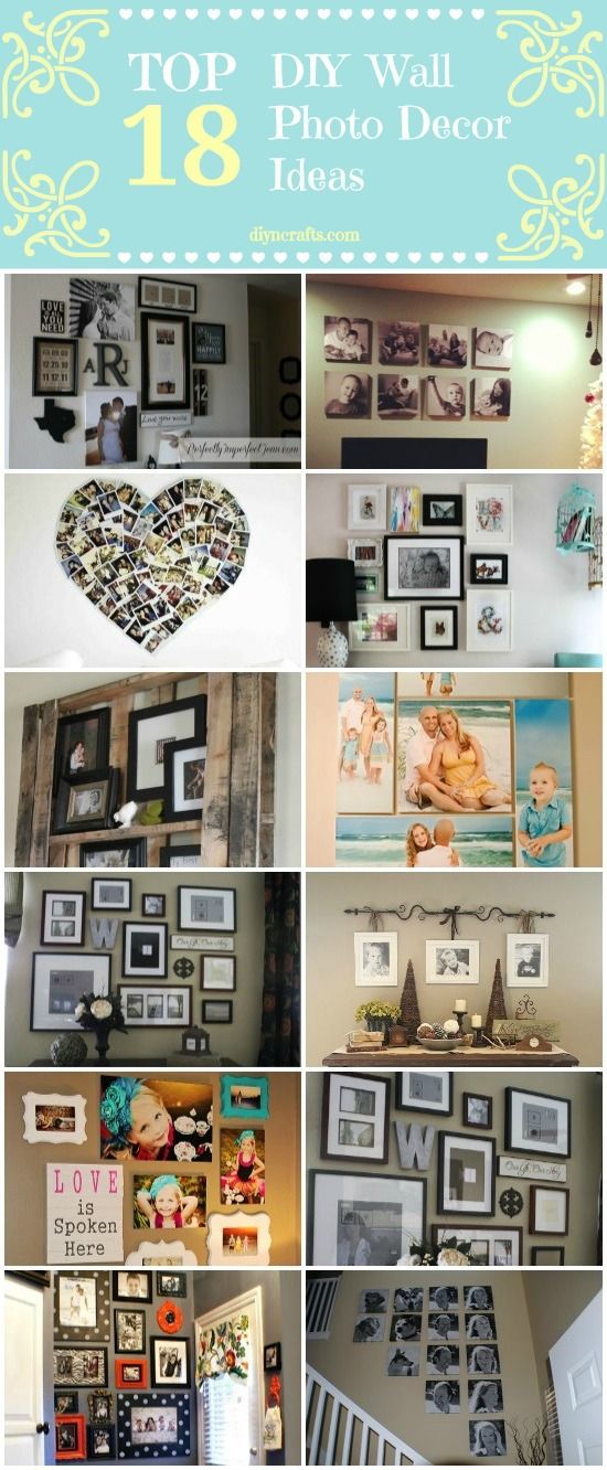 Top 18 DIY Wall Photo Decor Ideas #DIY #Crafts #home