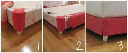 Upholster your box springs and get rid of your bed skirt.