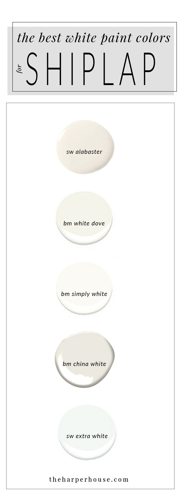 White Paint Colors: 5 Favorites for Shiplap