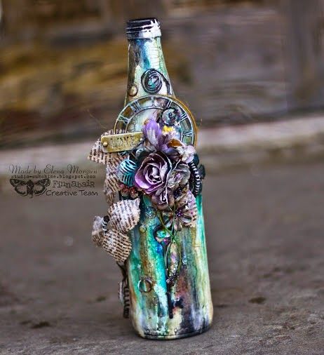 Finnabair: Art Bottle by Elena DT with video and step by step tutorial