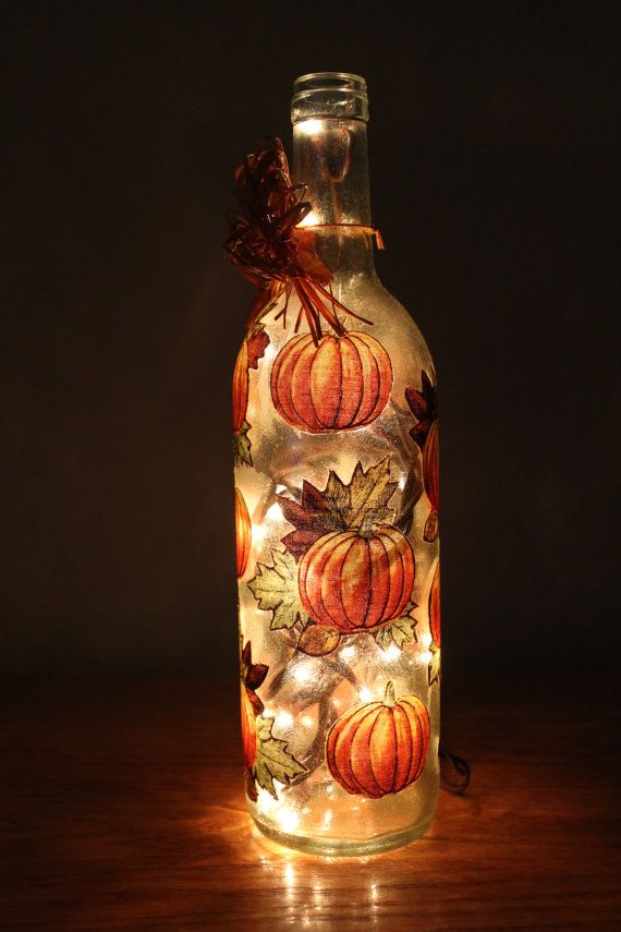Wine Bottle / Lighted Wine Bottle / Decorative by MDCreationsCo