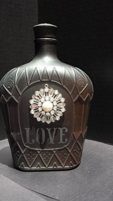painted crown bottle