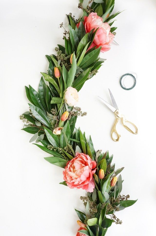 For The Holidays! This DIY floral chandelier garland is the perfect touch for yo...