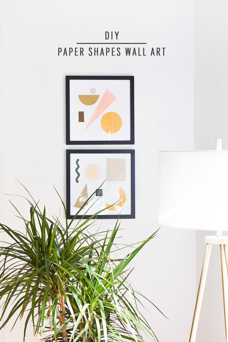 This DIY Paper Shapes Wall Art is the perfect modern piece for that forgotten bl...