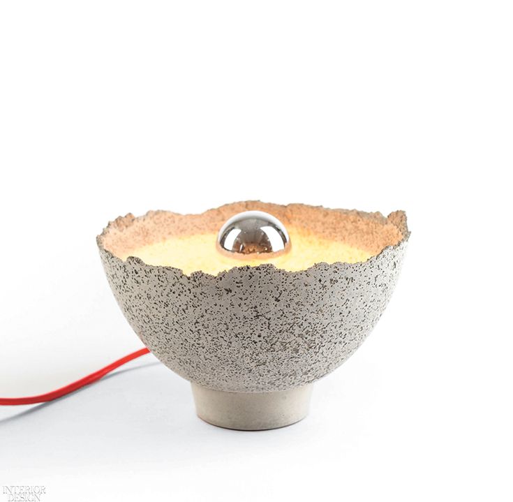Ayê table lamp in cement by Lalaya Design.