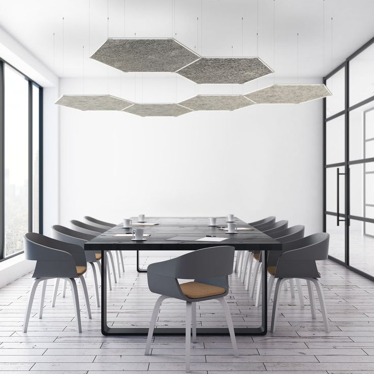 #DailyProductPick The Z-Bar Pendant by Koncept, shown with acoustic panels, come...