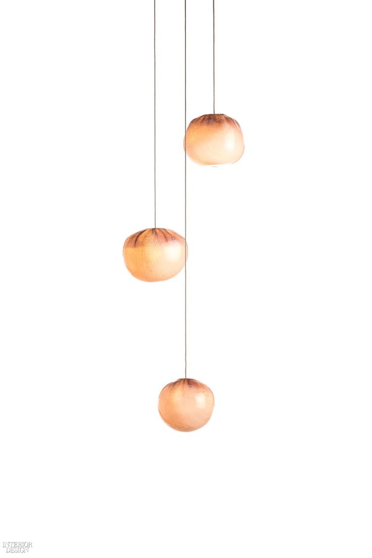 Omer Arbel’s 84 Series pendants in glass and copper mesh by Bocci  #lighting ...