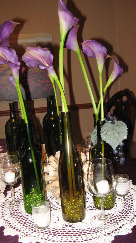 Rough Draft Wedding Centerpieces :  wedding calla lilies calla lily cork doily e...