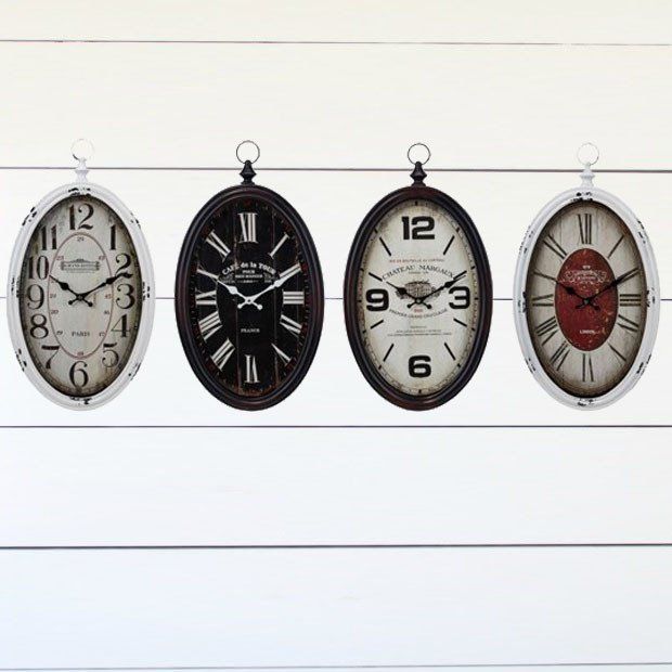 Old Fashioned Wall Clocks, Set of 4