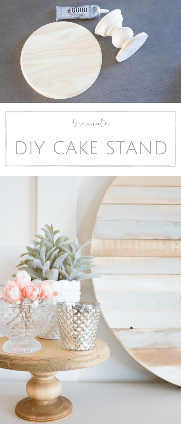 How to make your own rustic DIY wood cake stand in just 5 minutes. | #decordiy #...