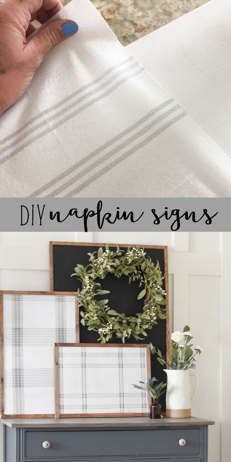 Make these plaid signs with Napkins.  Head over to my blog for the complete tuto...