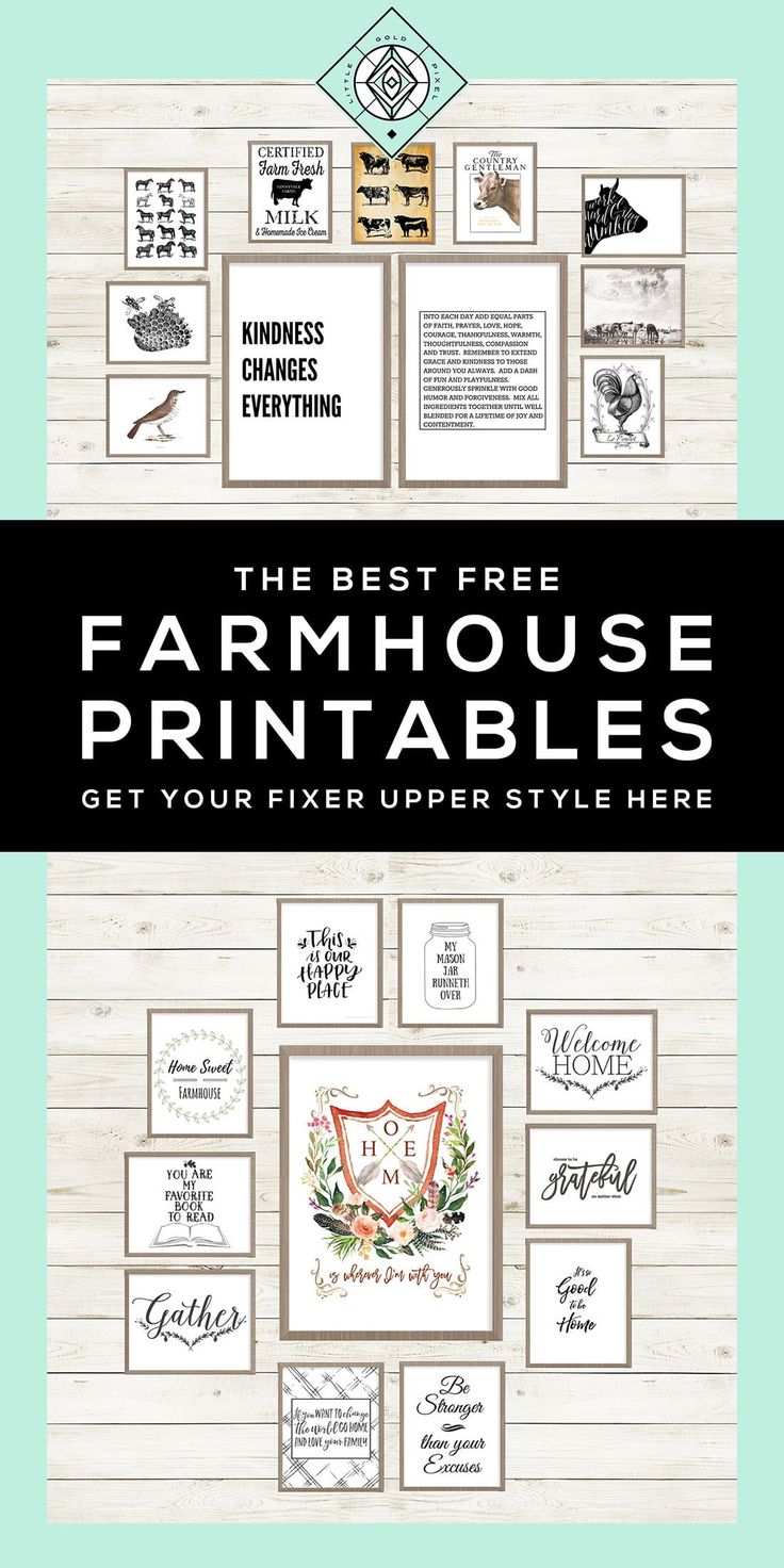 40+ Free Farmhouse Printables for that Fixer Upper Vibe • Little Gold Pixel on...