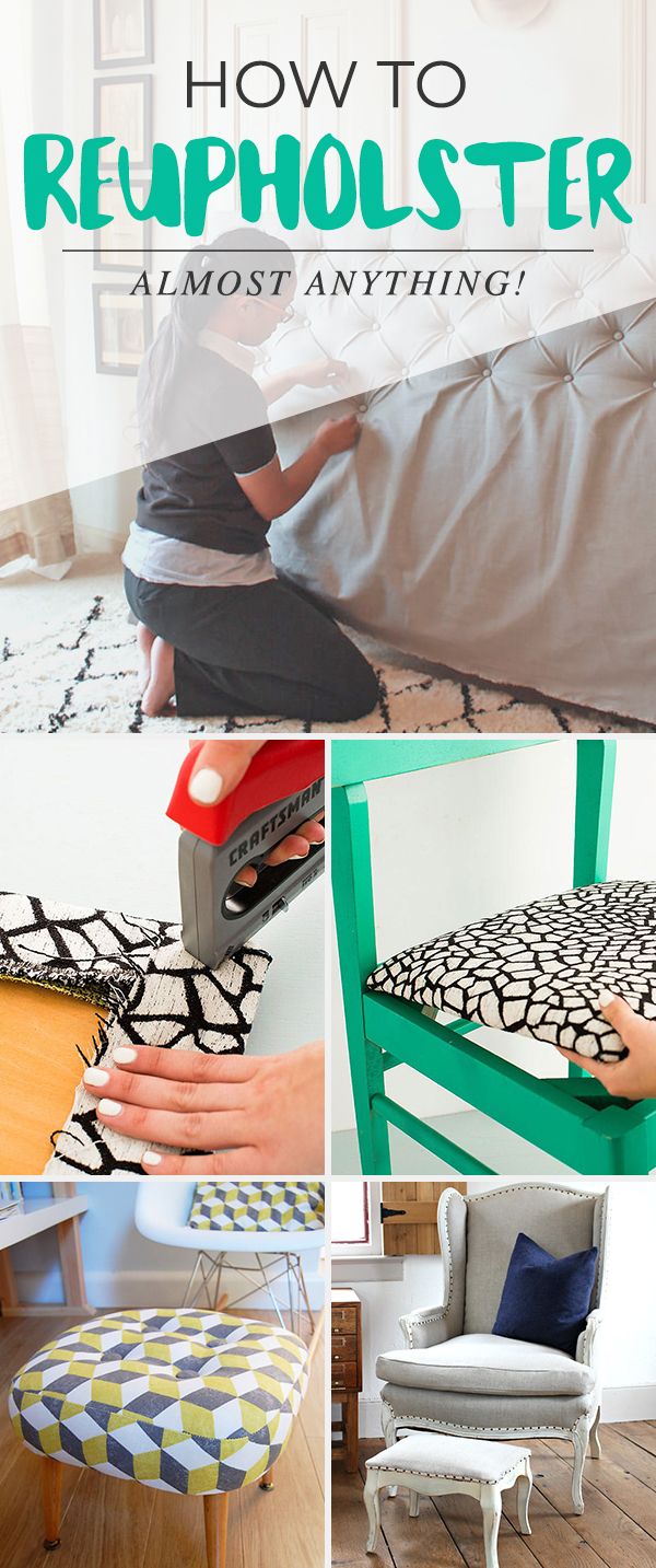 How to Reupholster Almost Anything • A fantastic blog post with ideas, project...
