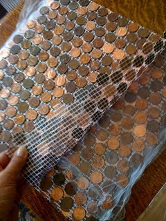 How to use pennies to create a floor. 12 across and 15 down = $1.80 per square, ...