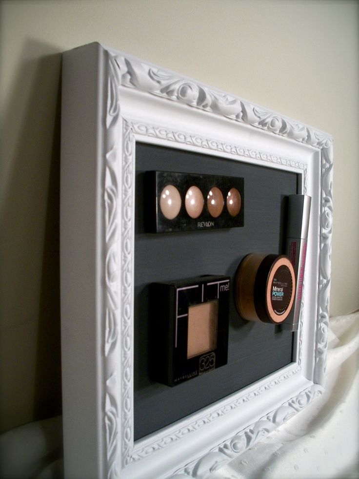 Magnetic make-up frame...I made mine with a frame from dollar tree and used home...