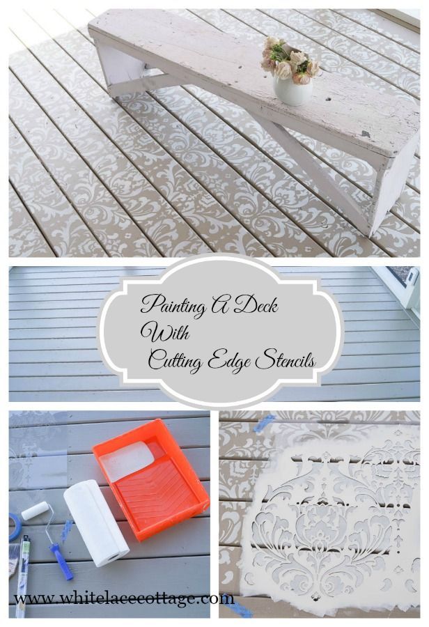 Painting A Deck And Using Cutting Edge Stencils - White Lace Cottage