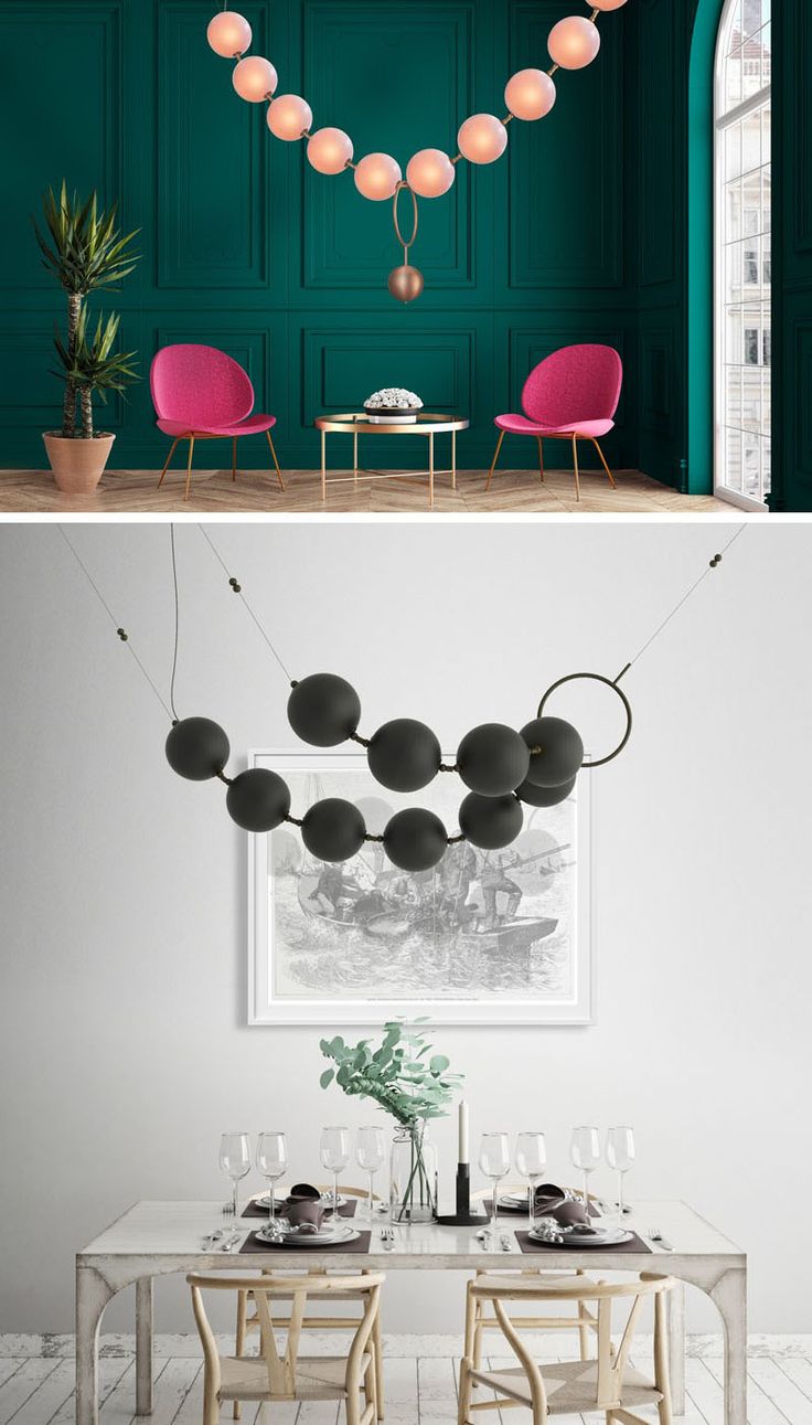 This sculptural light by Larose Guyon was inspired by a string of pearls, paying...