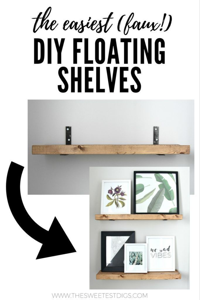 Make the easiest DIY floating shelves, ever! Head over for this tutorial and whi...