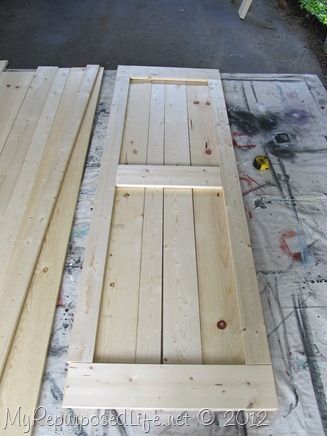 My Repurposed Life-how to: DIY Faux Barn Doors. #diyprojects #diyideas #diyinspi...