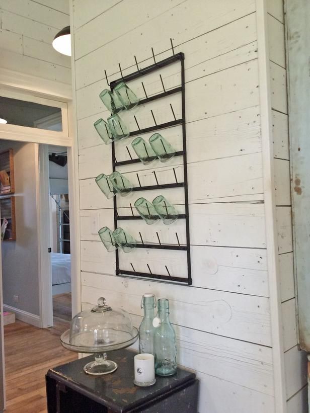 GREAT WAY TO DISPLAY GLASSES. On Their Renovation - Get to Know Fixer Upper Host...