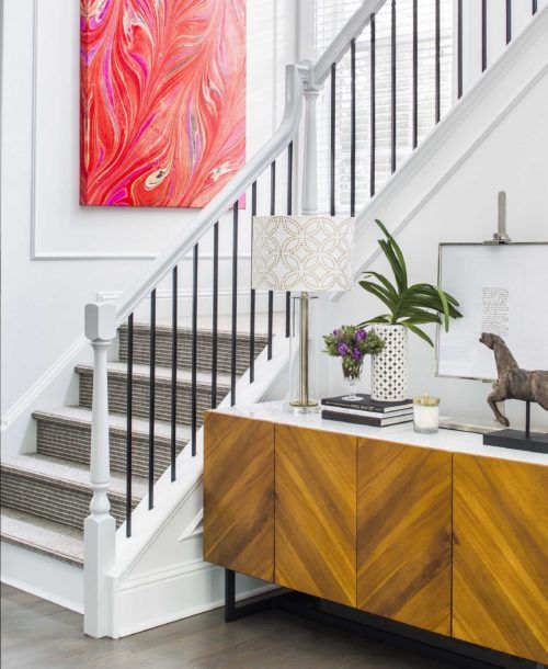 white painted staircase