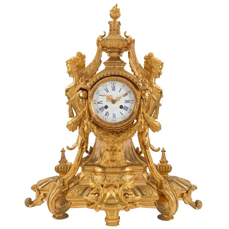 1stdibs Ormolu Mid- Style Renaissance French Table Clock / Desk Clock