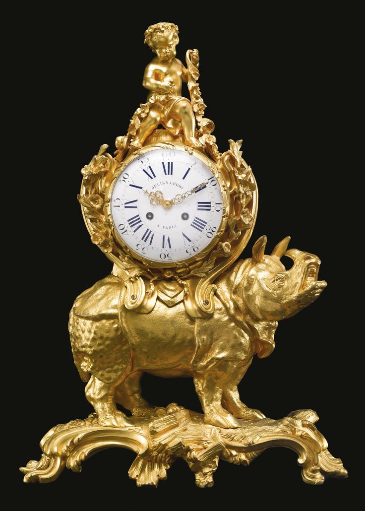 A Louis XV style ormolu mantel clock 19th century, the dial signed Julien Leroy ...