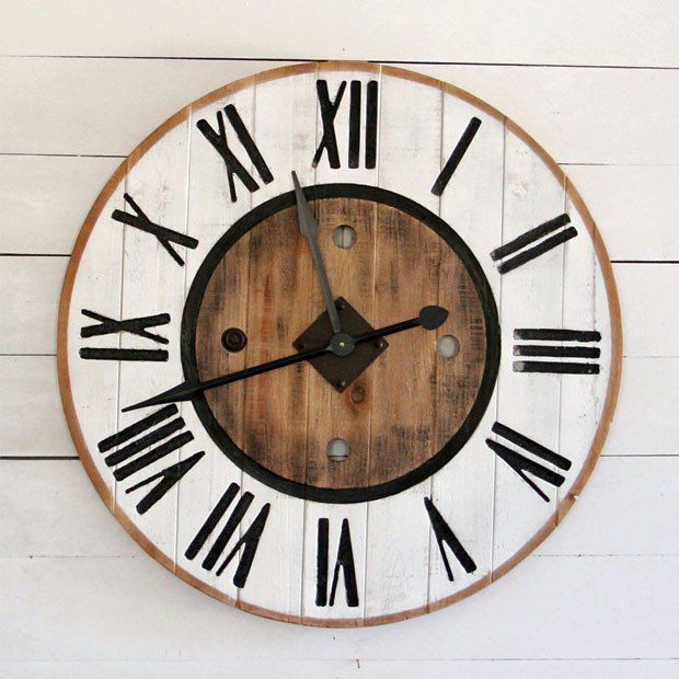 Roman Numeral Wood Wall Clock #clock #wallclock