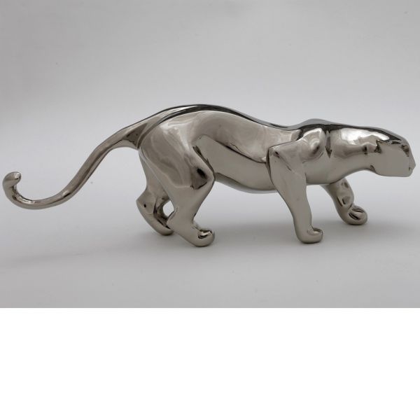 #Bronze #sculpture by #sculptor �gnes Nagy titled: 'Crawling Jaguar (Small Bro...