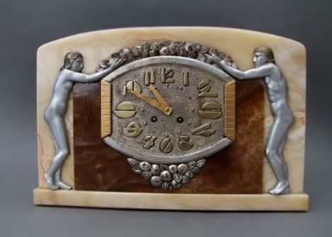 French Bronze Adam and Eve Clock