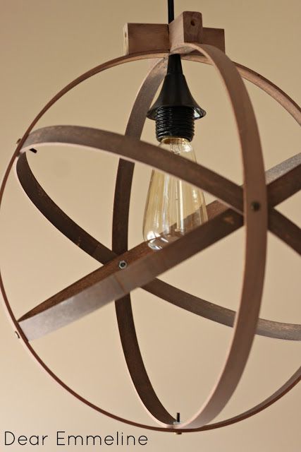 DIY Orb Pendant Light...made with embroidery hoops.  Complete instructions given...