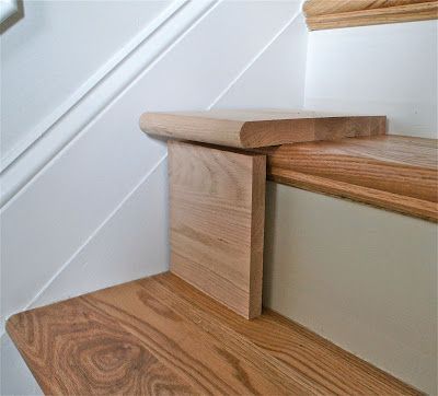 Great DIY tutorial for replacing carpet on stairs with wood.   I think I could S...