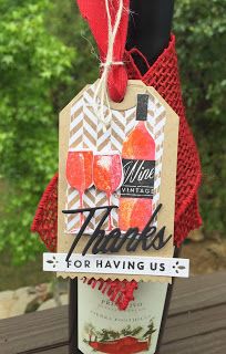 tag wine bottle scripty thanks glass glasses drinks Cards by Erin: thanks for ha...