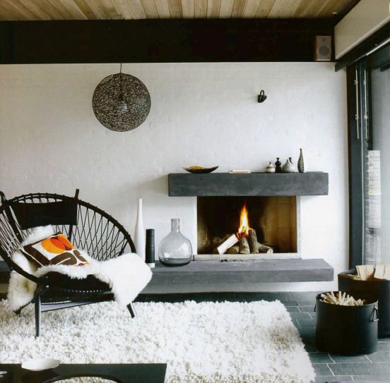 rustic / modern fireplace