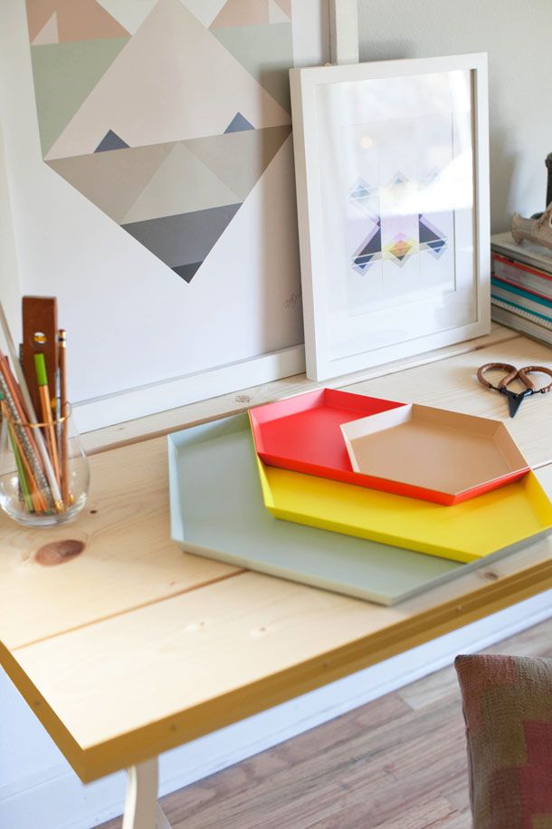 DIY Trestle Desk by Claire Zinnecker | photos by Kate Stafford for Camille Style...