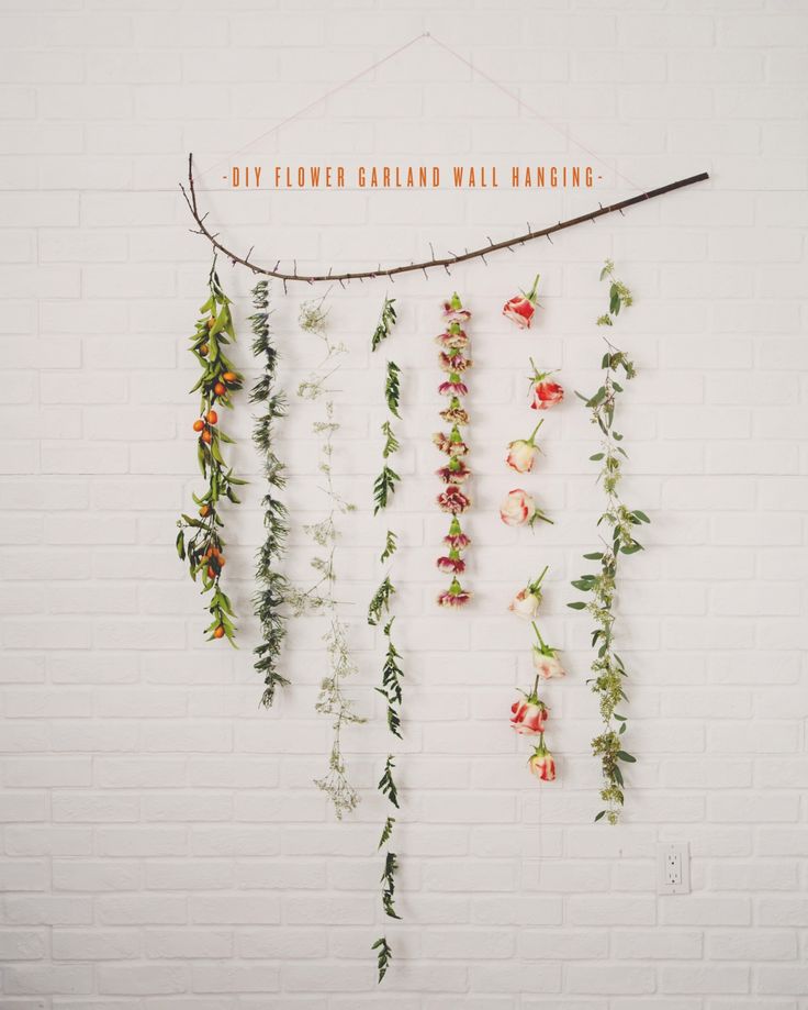 DIY: flower garland wall hanging
